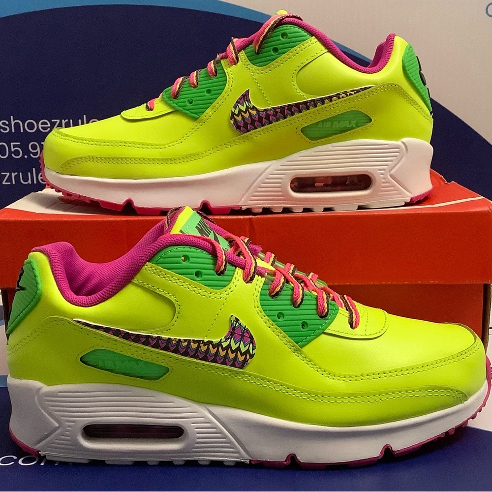 Nike Air Max 90 Volt Fire Pink Kids 6y